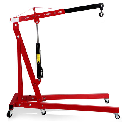 Honnecl 2 Ton Engine Hoist, Folding Cherry Picker Shop Crane Hoist Lift