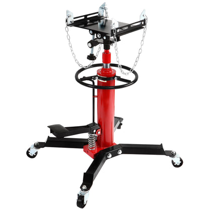 Honnecl Transmission Jack 1100 lbs 2-Stage Hydraulic High Lift Vertical Telescopic, Red