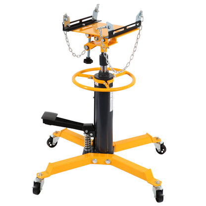 Honnecl Transmission Jack 1100 lbs 2-Stage Hydraulic High Lift Vertical Telescopic, Yellow