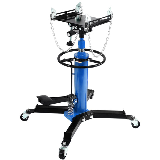 Honnecl Transmission Jack 1100 lbs 2-Stage Hydraulic High Lift Vertical Telescopic, Blue