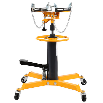 Honnecl Transmission Jack 1100 lbs 2-Stage Hydraulic High Lift Vertical Telescopic, Yellow