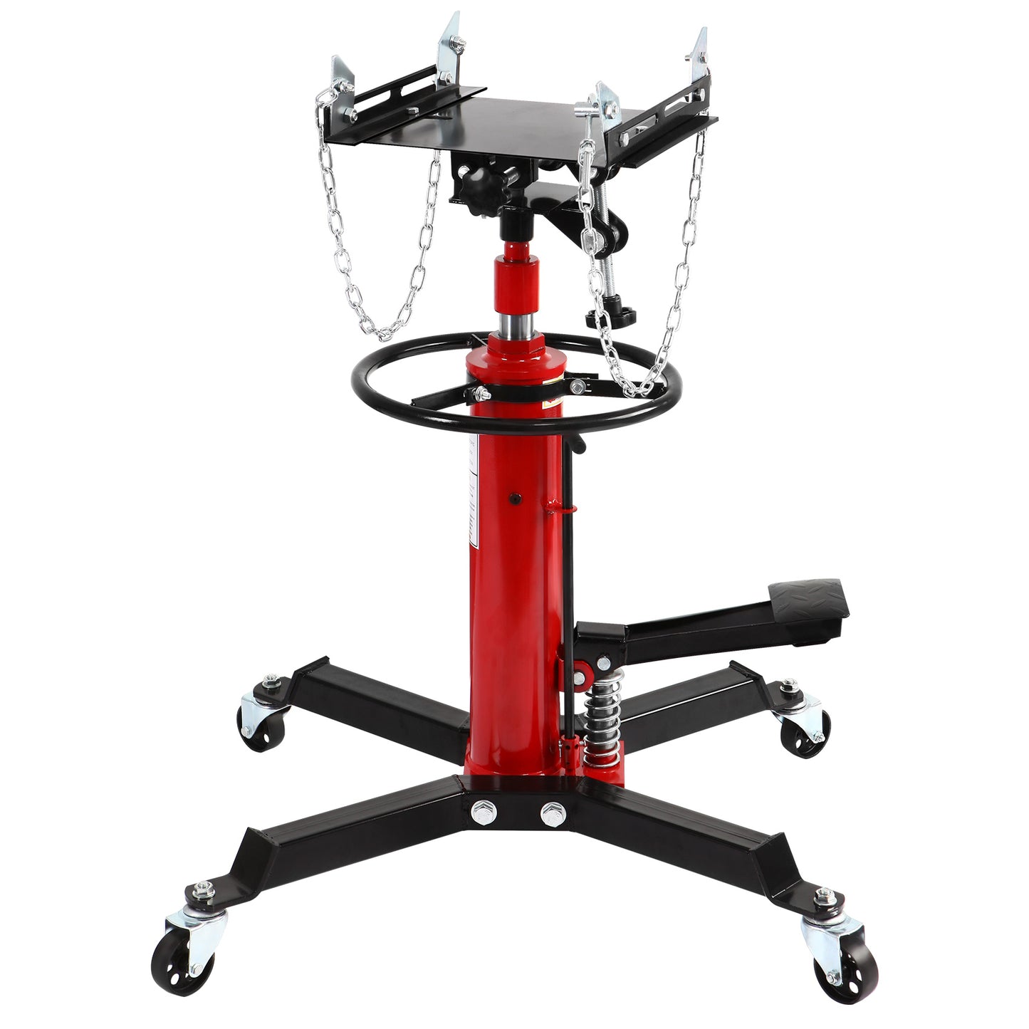 Honnecl Transmission Jack 1100 lbs 2-Stage Hydraulic High Lift Vertical Telescopic, Red