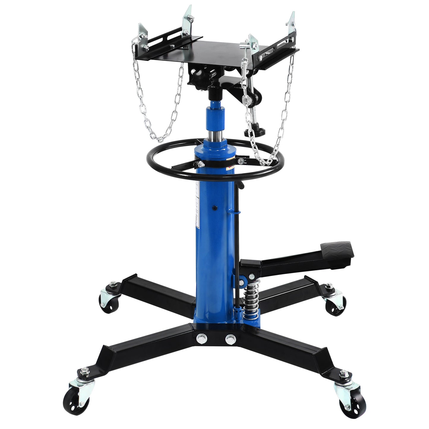 Honnecl Transmission Jack 1100 lbs 2-Stage Hydraulic High Lift Vertical Telescopic, Blue