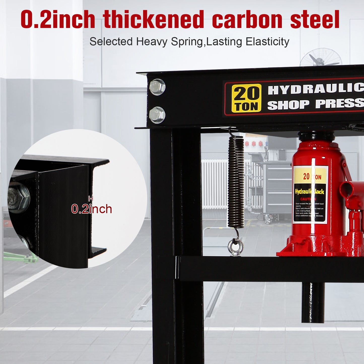 Honnecl 20 Ton Hydraulic Shop Press, H-Frame Garage Benchtop Press