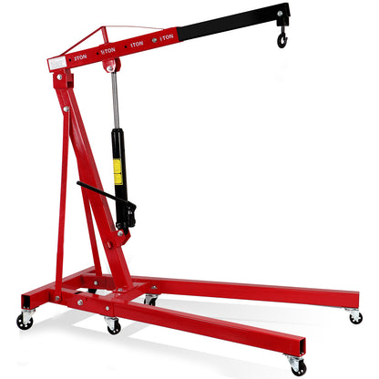 Honnecl 2 Ton Engine Hoist, Folding Cherry Picker Shop Crane Hoist Lift