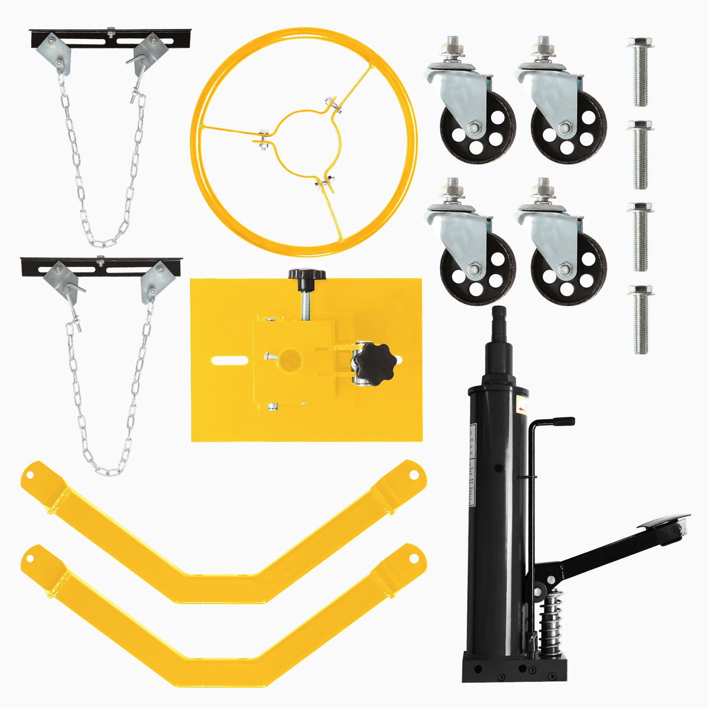 Honnecl Transmission Jack 1100 lbs 2-Stage Hydraulic High Lift Vertical Telescopic, Yellow